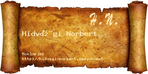 Hidvégi Norbert névjegykártya